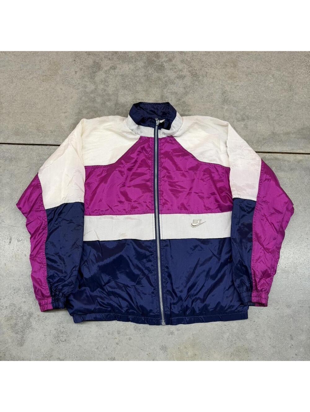 vintage nike international white pink and navy windbreaker jacket medium WOMENS